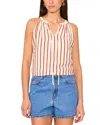 Vince Camuto Sleeveless Tie Neck Top In Red