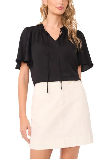 Vince Camuto Tie Neck Princess Sleeve Blouse In Black