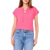 Vince Camuto Tie Neck Top In Flamingo Pink