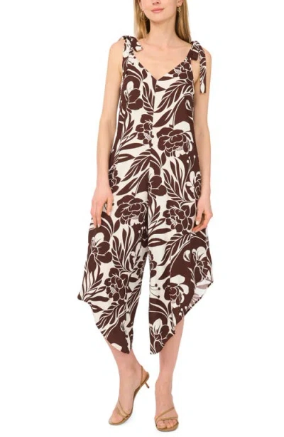 Vince Camuto Tie Strap Wide Leg Jumpsuit In Brown