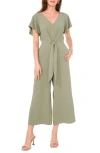 VINCE CAMUTO VINCE CAMUTO TIE WAIST CROP WIDE LEG JUMPSUIT