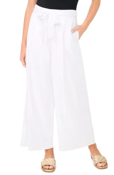 Vince Camuto Tie Waist Wide Leg Ankle Pants In White