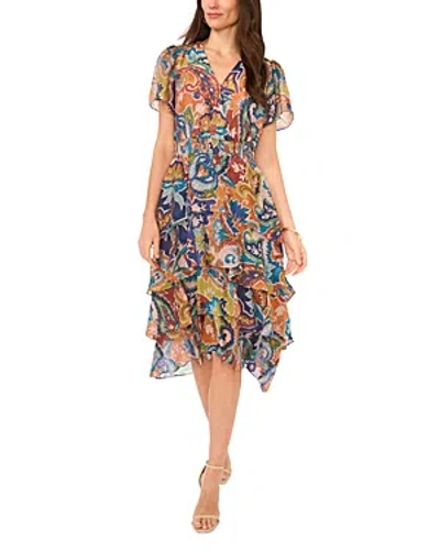 Vince Camuto Tiered Dress In Multi