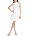 Vince Camuto Tiered Linen-blend A-line Dress In White