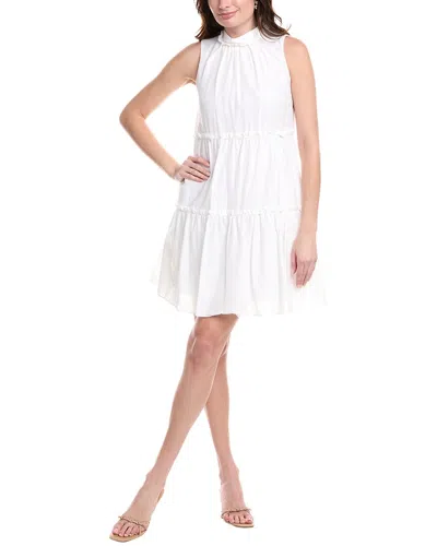 VINCE CAMUTO TIERED LINEN-BLEND A-LINE DRESS
