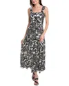 Vince Camuto Floral Tiered Sleeveless Maxi Dress In Black