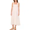Vince Camuto Tiered Sleeveless Cotton Blend Sundress In New Ivory
