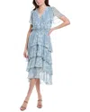 Vince Camuto Tiered Midi Dress In Blue