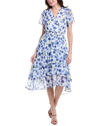 Vince Camuto Tiered Midi Dress In Blue