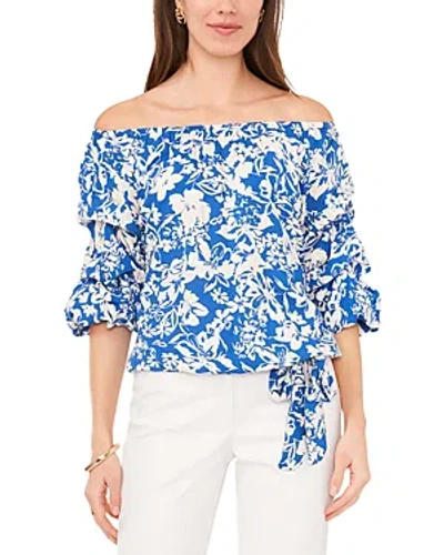 Vince Camuto Tiered Sleeve Top In Blue