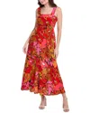 Vince Camuto Tiered Square Neck Maxi Dress In Red
