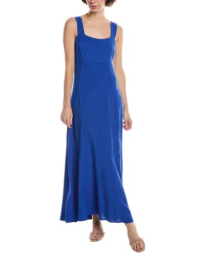 Vince Camuto Tiered Square Neck Maxi Dress In Blue