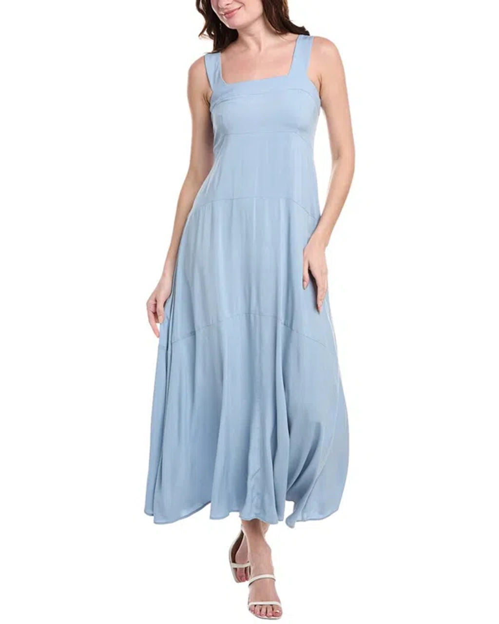 Vince Camuto Tiered Square Neck Maxi Dress In Blue | ModeSens