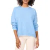 Vince Camuto Tipped Crewneck Sweater In Blue