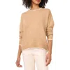 Vince Camuto Tipped Crewneck Sweater In Latte Heather