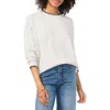 Vince Camuto Tipped Crewneck Sweater In Silver Heather