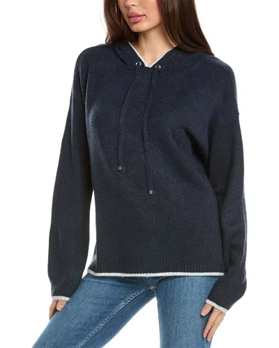 Vince Camuto Tipped Hoodie In Blue