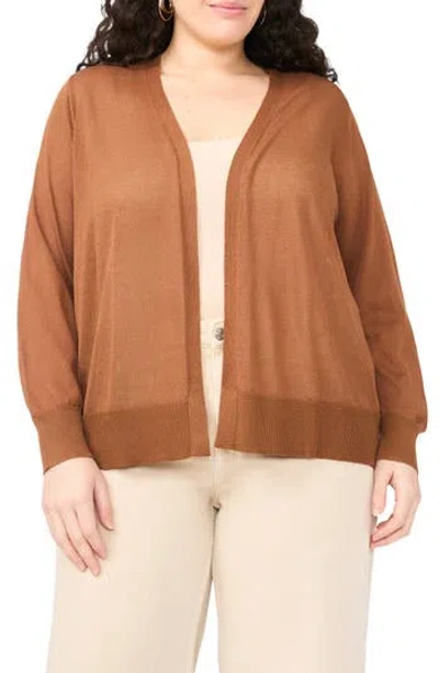Vince Camuto Tissue Knit Cardigan In Brown