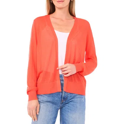 Vince Camuto Tissue Knit Cardigan In Orange