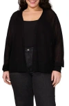 Vince Camuto Tissue Knit Cardigan In Rich Black