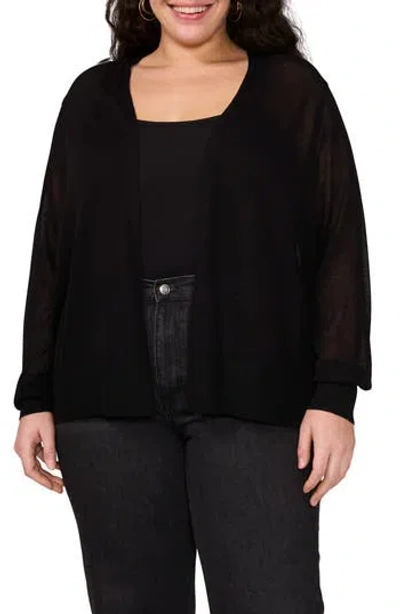 Vince Camuto Tissue Knit Cardigan In Rich Black