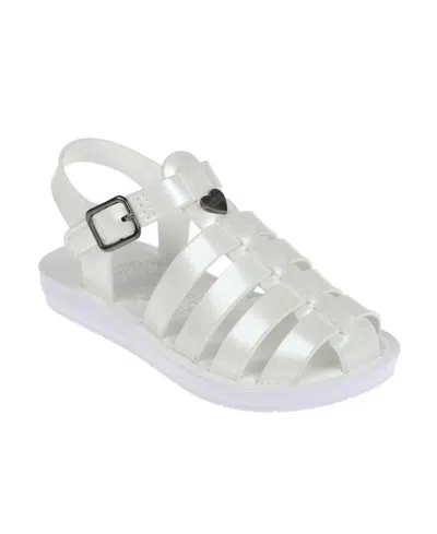 Vince Camuto Kids' Toddler Girl's Fisherman Sandal With Adhesive Closure And Vc Heart Rivet Polyurethane Sandals In White