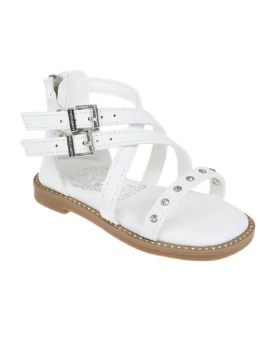 Vince Camuto Kids' Toddler Girl's Gladiator Sandal With Encased Rhinestones Polyurethane Sandals In White