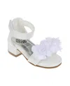 Vince Camuto Toddler Girl's Heel With Chiffon Flowers And Adhesive Closure Polyurethane Sandals In White