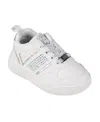 Vince Camuto Toddler Girls Elastic Laces Rhinestones Court Sneaker In White