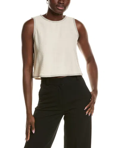 Vince Camuto Top Stitch Sleeveless Top In Neutral