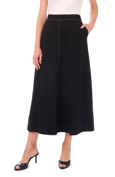 Vince Camuto Topstitch A-line Maxi Skirt In Black