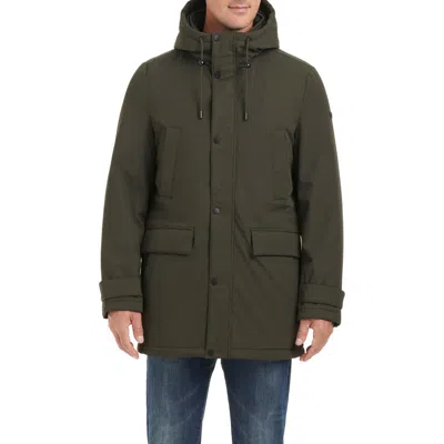 Vince Camuto Transitional Water Resistant Hooded Coat In Dark Olive