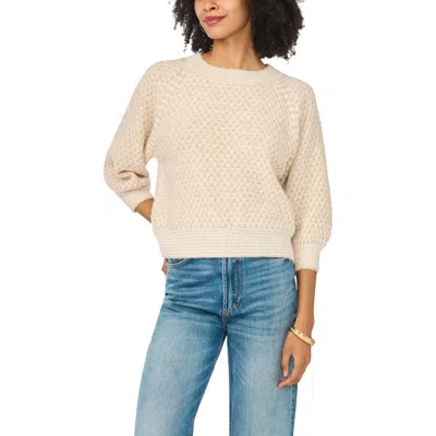 Vince Camuto Tuck Stitch Raglan Crewneck Sweater In Neutral