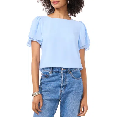 Vince Camuto Tulip Sleeve Chiffon Top In Sky