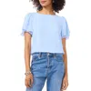 Shop Vince Camuto Tulip Sleeve Chiffon Top In Sky
