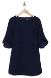 Vince Camuto Tulip Sleeve Scuba Crepe Top In Navy