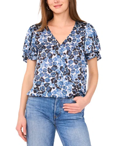 Vince Camuto Surplice Neck Blouse In Blue