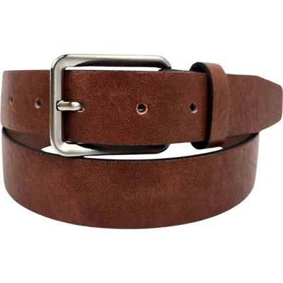 Vince Camuto Tumbled Leather Belt In Brown