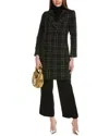 Vince Camuto Tweed Coat In Black