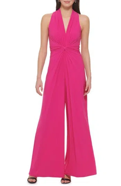 VINCE CAMUTO VINCE CAMUTO TWIST FRONT WIDE LEG SLEEVELESS JUMPSUIT