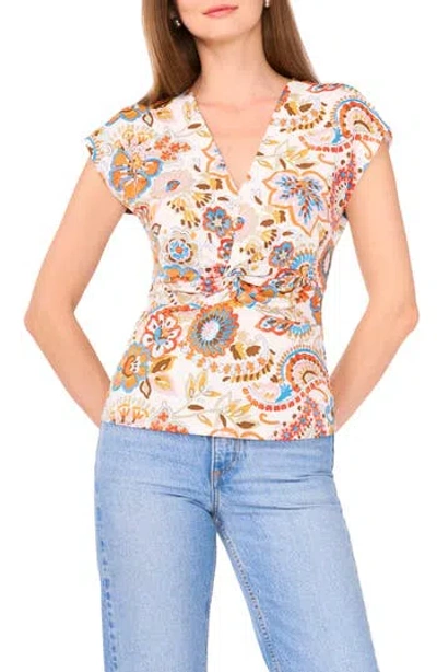 Vince Camuto Twist Knit Top In White