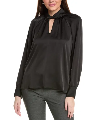 Vince Camuto Twist Neck Raglan Blouse In Black