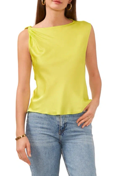 Vince Camuto Twist Shoulder Sleeveless Top In Lime Pop