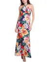 Vince Camuto Twisted Halter Gown In Blue