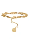 Vince Camuto Twisted Herringbone Chain Bracelet In Goldtone