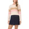 Vince Camuto Two Stripe Crewneck Sweater In Brown