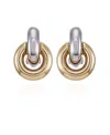 VINCE CAMUTO TWO-TONE DOUBLE HOOP LINK CLIP ON EARRINGS