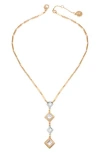 Vince Camuto Two-tone Geometric Crystal Pendant Necklace In Two Tone