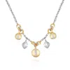 Vince Camuto Two Tone Gilded Leaf Charm Short Statement Necklace In Multi