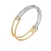 Vince Camuto Two Tone Glass Stone Cuff Bracelet In Gray